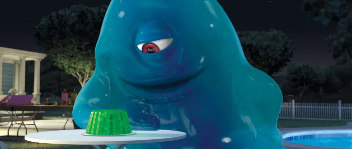 Picture of B.O.B in love with a jello mold